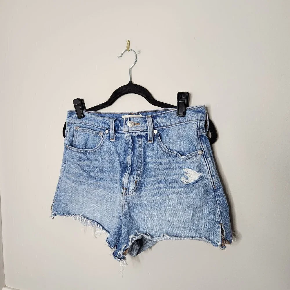 MADEWELL Denim Distressed Relaxed Shorts